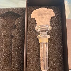 Versace Medusa clear bottle stopper NWT